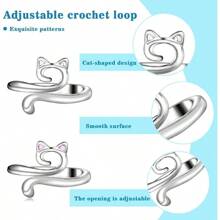 钩针环、可调节针织张力环、手指顶针、猫爪针织针尖、快速针织钩配件，适合作为送给母亲和祖母的礼物 - 彩色 - 查看 9
