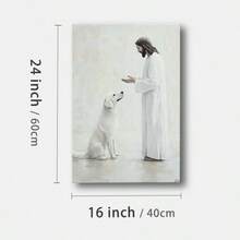 1 Pc, Framed Canvas Wall Art White Background, Jesus, Art Print Canvas Poster, Canvas, Wall Art, Living Room, Kitchen, Bedroom, Bathroom, Classroom, Office, Dorm Room, Hallway, Cafe, Bar, Home, Home Decor, Wall Decor, Framed Wall Newspaper, Art Print, Wall Art, Holiday, Gift, Room Decoration. Home Decoration Festivals 1 - Black - View 11