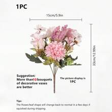 1/3pcs Romantic Artificial Peony Flowers Centerpieces Plastic Hydrangea Flowers Silk Roses Daisy Fake Plants Leaves For Wedding Room Home Hotel Party Event New Years Gifts Handheld Flower Arrangement For Valentine's Day Wedding/Home/Bedroom/Living Room/Table Decoration/Bride's Bouquet/Outdoor Garden Birthday Graduation,Fall Decor,Autumn