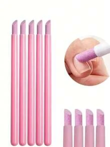 [5pcs/1set] Quartz & Ceramic Nail Polishing & Carving Pen Kit, 45 Degree Cuticle & Skin Remover, Nail Polish, Nail File, Smooth Rock Stone, Natural Nail Gel