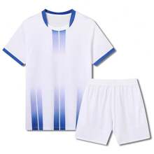 2pcs Personalized Men's Soccer Jersey- Customized Name,Number And Picture Print Short Sleeve T-Shirt+Shorts Sports Set Spring/Summer