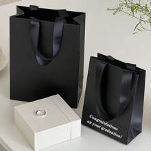 1 pièce Sac en papier avec poignée blanche, sac d'emballage pour bijoux et cadeaux