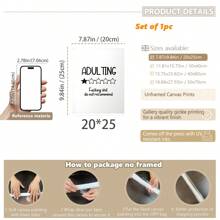 1pc, Canvas Hanging Picture, Framed, Poster, Wall Art, Adult Wall Art: Funny Letter Printing Poster, Indoor Use, Suitable For Living Room, Bedroom, Office, Bathroom, Kitchen, Art Print, Wall Decoration, Modern Style, Vintage Charm, Text Poster Gifts Birthday Graduation