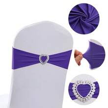 30/10/1 Pieces Of Spandex Elastic Chair With Bow Tie For Wedding Reception - Universal Elastic Chair Cover Strap, Buckle Slider Suitable For Decorating Chair Waistband, Birthday Party, Wedding Party, On-Site Chair Backrest Decoration And Fixation For Banquets, Parties, Hotel Events