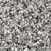 50 件花卉空心合金隔珠，花卉设计，用于制作珠宝、DIY 手链、项链、脚链、吊坠、手工工艺品 - 彩色 - 查看 8