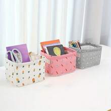 1pc Desktop Folding Storage Basket, Suitable For Organizing Cosmetics, Socks, Skincare Products, Household Storage Bin