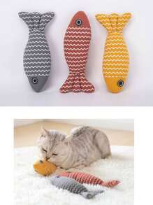 1pc Cat/Dog Lover Gift And Dog/Cat Mom Love Pet Toy Fish, Simple And Practical Multifunctional - Multicolor - View 8