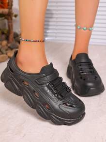 Women's Cushioned Rubber Sandals, Summer Outdoor Anti-Slip Anti-Odor Thick Sole Slippers, Suitable For Beach, Water Sports, Quick Drying