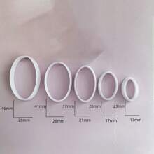 5pcs/Box Oval Soft Polymer Clay Mold Set In Assorted Sizes, For Making Earrings Jewelry - White - View 5