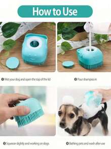 Dog Lover And Dog Mom Love Bath Brush, Soft Silicone Cat/Dog Lover Gift And Dog/Cat Mom Love Pet Shampoo Massage Dispenser Beauty Shower Brush, Used For Washing Short And Long Haired Dog Lover And Dog Mom Loves And Cat Lover And Cat Mom Loves