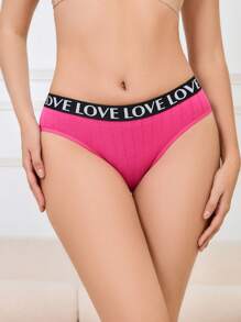 8件装女士低腰罗纹棉质三角内裤性感无缝三角裤字母腰带内衣舒适透气运动内衣 - 彩色 - 查看 5