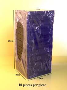 10个装黑白方形/长方形项链、戒指、手链、毛衣链展示盒，透明防尘、防震、防潮PE膜漂浮式珠宝展示盒，适合日常收纳