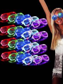 10副LED闪光眼镜，多色镜片，无线发光眼镜，适用于暗黑派对、霓虹派对、婚礼、生日、街头节日、亚克力LED眼镜，可用于生日派对、舞会、复活节、母亲节、春季装饰、毕业典礼等多种场合。
