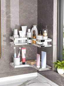 2 件不锈钢角架，金属三脚架，浴室角落储物架，壁挂式厨房角架，安装简便，适用于浴室和厨房 - 彩色 - 查看 5