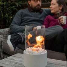 1 件舒适便携式不锈钢室内壁炉 - 带圆形玻璃棒加热器炉氛围灯，营造温暖氛围和放松 - 紧凑、节能、适合家庭或办公室使用，圣诞装饰灯 - 彩色 - 查看 9