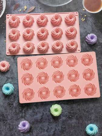 1 件 15 腔螺旋形硅胶烘焙模具，适用于蛋糕、甜点、巧克力、甜甜圈、烘焙产品