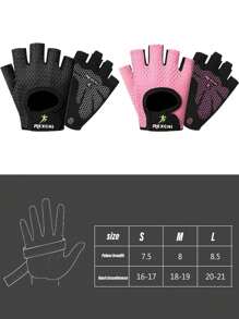 1 Pair Of Lightweight Breathable Fitness Half-Finger Gloves For Men And Women Fitness Training, Dumbbell Exercise, Weight Lifting Hard Pull Exercise Mesh Breathable Sports Gloves For All Seasons - Multicolor - View 4