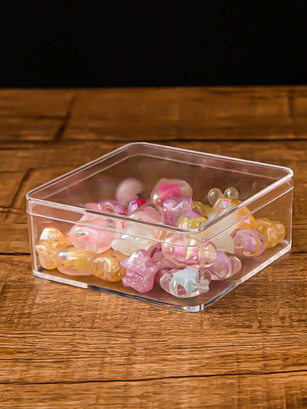 1pc Clear Square Acrylic Box Display Case With Cover, Dust-Proof Storage Box For Gifts, Collectibles