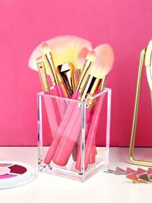 1 Soporte transparente de acrílico para brochas de maquillaje, cubo de almacenamiento creativo para brochas, caja de almacenamiento de plástico pequeña en forma de S, soporte de brochas en forma de diamante M, soporte de brochas en forma de diamante L3, caja de almacenamiento de cosméticos, para lápiz de labios, lápiz de cejas, brochas, papelería, decoración de escritorio, organizador de maquillaje, estuche de lápices con diseño de , caja de almacenamiento de brochas de maquillaje, para vacaciones en la playa, colección para baño, colección para dormitorio, gran capacidad