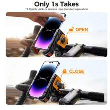 Bike Phone Holder Shockproof Universal One-Hand Operation Bicycle Motorcycle Phone Holder For 4.7-7" Mobile Phone - Black - View 6