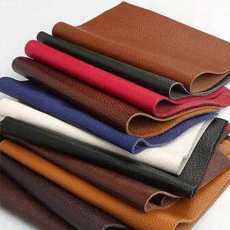 5pcs Assorted Color Full Grain Leather Scrap Pieces For DIY Leather Crafts, With Different Textures