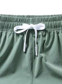 1pc Women's Quick Dry Breathable Athletic Shorts, Running Shorts & Beach Shorts - Dark Green - View 9