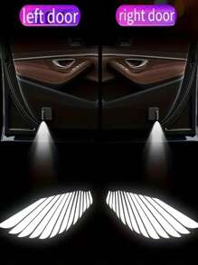 2pcs/4pcs Angel Wing Shaped Car Atmosphere Lights, Let Your Car Have Wings, Multiple Patterns Available (Not Limited To Angel Wings), Plug And Play Door Projection Lamp, Angel Wing Heart Magic Circle Smart Sensor Light, No Wiring Required To Turn On Welcome Lights, Carbon Fiber Pattern Magnetic Door Projection Light, LOGO Floor Lamp (Batteries Not Included), Perfect Gift For Boyfriend, Father, Friends, Valentine''s Day Gift