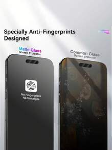 4 Pcs Matte Frosted Tempered Glass Screen Protectors Compatible With IPhone - Full Coverage, Anti-Scratch 9H Hardness, Fingerprint Resistant Gift For Birthday, Family, Friends Phone Screen Protector, Phone Accessories - Clear - View 4