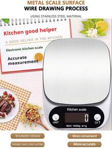 10kg/1g High Precision Multi-Function Coffee Scale, Stainless Steel LCD Display High Accuracy Electronic Kitchen Scale, Food Scale, Handheld Italian Coffee Scale, Precise Baking Kitchen Scale, Coffee Bean Scale, Kitchen Accessories, Baking Tools, Suitable For Kitchen Baking Cooking, Weight Loss And Nutritional Diet (Batteries Not Included) - Multicolor - View 4