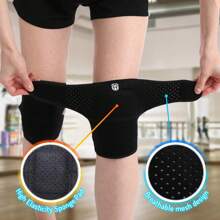 1 Pair Thick Adjustable Sports Knee Pads, 3 Size Fits All Men & Women, Elastic Stretchable Material, Suitable For Dancing, Yoga, Cycling, Climbing, Hiking And Other Sports Gym Accessories Knee Support Sports Knee Pads Gym Knee Pads