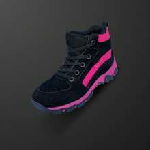 Bota para niños de hiking y senderismo, diseño antiderrapante y resistente, ideal para actividades al aire libre, caminatas y aventuras en terrenos difíciles, confort y durabilidad para exploradores jóvenes. - Rosa Fucsia - Ver 3