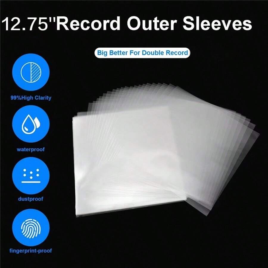 50/100 Pieces Of Dust And Moisture-Proof Vinyl Bags, New Transparent Plastic Sleeve For CD, 12.75" For Double LPs And Most 12-Inch Gatefold LPs - 3 Mil, Protective Sleeve For Photo Albums, Protective Sleeve For Gel Recordings,Christmas And Valentine's Day Gift