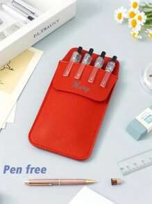 Estuche personalizable/PU para bolígrafos, con bolsillo con cremallera a prueba de fugas, gran capacidad, bolsa portátil para almacenamiento de bolígrafos, estuche de lápices personalizado, bolsa para bolígrafos de gran capacidad y estilo sencillo, multifuncional, ornamental, reutilizable, moderna, colorida, linda, vintage, de dibujos animados, para trabajadores, clientes, estudiantes, niños, para negocios/trabajo/oficina, para la escuela, vuelta al cole, suministros escolares, para la oficina, para el aula, para regalos de maestros, para la universidad, para colegas, para dormitorios, para maestros, para niños y niñas, para adolescentes, estudiantes de escuela secundaria junior, estudiantes de escuela secundaria, estudiantes universitarios, de primer año, de segundo año, estudiantes de cursos inferiores.