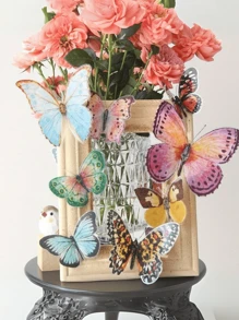 36 piezas Decoraciones de mariposas 3D realistas con alas de acuarela de colores, fáciles de colgar, aptas para decoración de bodas y fiestas, accesorios de ramos para el Día de la Madre, props para fotografía, decoraciones para fiestas en casa, regalos y decoraciones para el Día de la Madre, cumpleaños, graduación, despedida de soltera