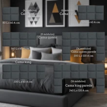 Complete Premium Headboard 40x30 Double Upholstered Box Bed - IMMEDIATE SHIPPING - 白色 - 查看 3