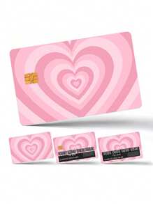 2pcs/3pcs/4pcs Floral & Heart/Bow Painting Pattern PVC Stickers, Cute Landscape Debit/Credit Card Protector Skin, Creative Art Card Decals,Back To School,School Supplies - Multicolor - View 15