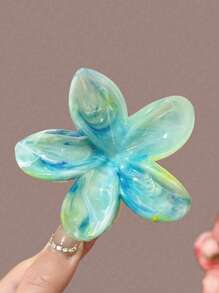 4 piezas Pinza de pelo de flor sobredimensionada de acrílico degradado para mujeres, decoración minimalista y elegante para peinado de moño, accesorio de pelo elegante para viajes y uso diario