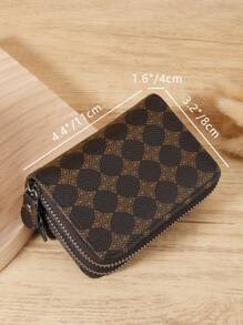 Cartera de monedas versátil y de moda, portamonedas con doble cremallera y organizador de tarjetas múltiples para almacenamiento de tarjetas de crédito, minimalista y ligero, moderno, para negocios, como regalo de aniversario, Navidad, San Valentín, cumpleaños, para mujeres, niñas, señoras, femenino, útiles escolares para dormitorio escolar y vuelta al colegio - Café - Ver 8