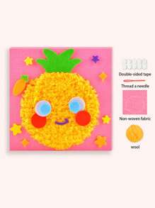 4 件套儿童 DIY 缝纫套装，卡通动物线缝纫画，制作简单的 DIY 项目，动物，水果，学习缝纫玩具，生日礼物，适合男孩和女孩 - 卡通動物毛線畫 - 查看 20