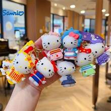 [Hello Kitty Keychain Set] 7pcs Sanrio Hello Kitty And Melody Keychain Set - PVC Anime Theme Sports Style Keychain - Ladies' Decorative Charm Keychain For Collectibles,Back To School,Christmas Gifts