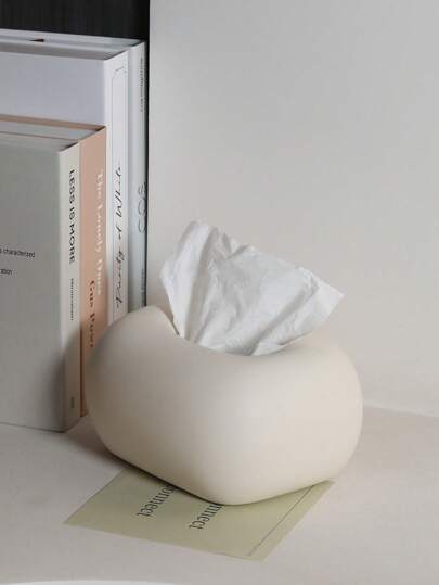 1pc Modern Minimalist Tissue Box, Creative Home Decor Accessory For Living Room, Dining Table, Coffee Table, Ceramic Tissue Box Holder