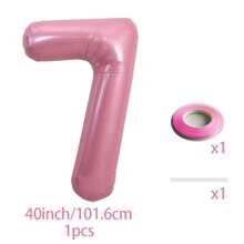 33 件/套马卡龙粉色数字气球柱，40 英寸，大尺寸粉色铝箔数字气球配雏菊铝箔气球，适用于雏菊主题生日、婚礼、母亲节装饰、生日气球、女性周年纪念装饰。婚礼，性别揭晓（0-9）
