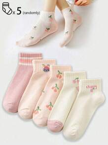 1/5 双女士短袜、船袜、隐形袜、低帮袜、白袜、女袜、短袜、中筒袜、可爱袜子、女孩袜子，采用透气网眼设计和螺纹防滑设计，适合办公室、家居、休闲和各种节日。透明丝袜可搭配多种衣服。颜色随机 - 彩色 - 查看 9
