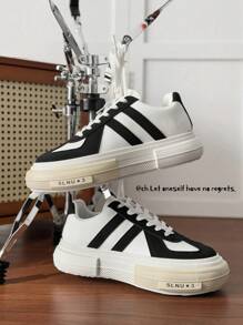 Men's Casual Fashionable Multi-Color Patchwork Design Versatile Socks, All-Season - Black - View 2