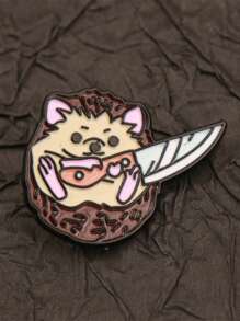 1 Piece Hedgehog Animal Alphabet Design Men Women Brooch, Holiday Party Couple Gift, Suit Coat Bag Hat Pen Bag Accessory Pin Badge Pin For Clothes Bag Charm - Multicolor - View 5