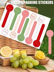 100 szt. - Naklejki do pieczenia lizaków Dziękujemy za Twoje zakupy Naklejki długie etykiety do pakowania wypieków Domowy prezent Zaklejanie kopert