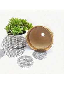 20pcs/50pcs Flowerpot Holes Net Pad, Round Drainage Hole Mesh Screen, Prevent Soil Erosion And Plant Drainage, Bonsai Flower Pot Bottom Grid Pad - Multicolor - View 5