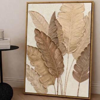 1 件复古大叶帆布墙面艺术海报 - 复古风格，无框墙面装饰，适用于客厅、卧室、家庭办公室，帆布墙面艺术礼物，无框