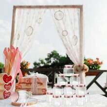 36pcs 3oz/100ml Clear Plastic Jars With Lids, Hexagonal Wide Mouth Yogurt, Jelly Jars