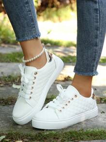 Damen neue schwarze flache rutschfeste Lässige Schuhe mit rundlicher Kappe und Schnürung, in mehreren Farben erhältlich, geeignet für Frühling und Herbst